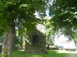 Oblique view of left external wall of Saxon Church, Saxon Green, Escomb July 2016